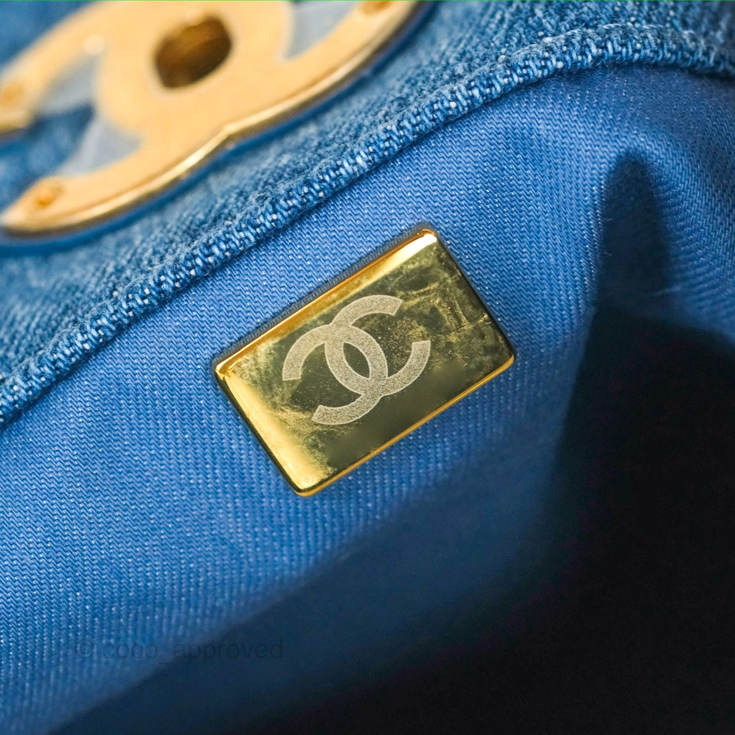 Chanel Maxi Hobo Bag Quilted Denim Mood Aged Gold Hardware