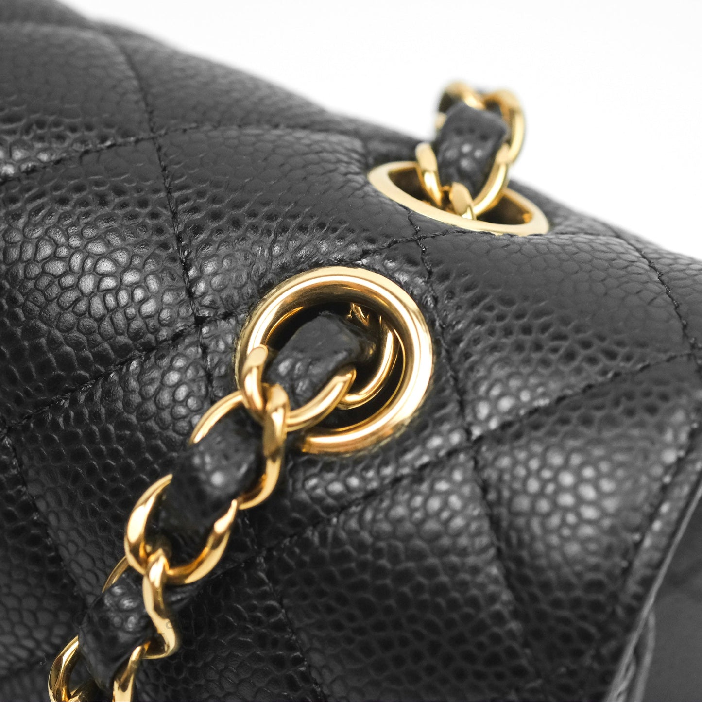 Chanel Small Classic Flap Quilted Black Caviar Gold Hardware