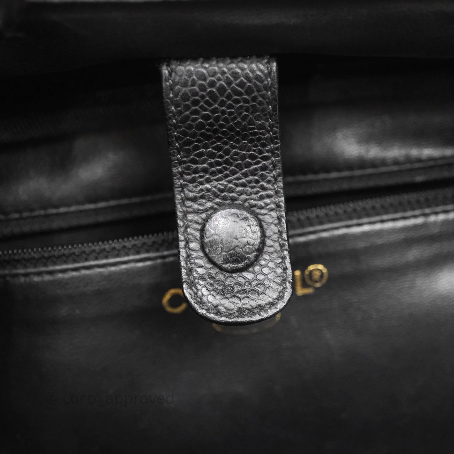 Chanel Vintage Timeless Vanity Case Caviar 24K Gold Hardware