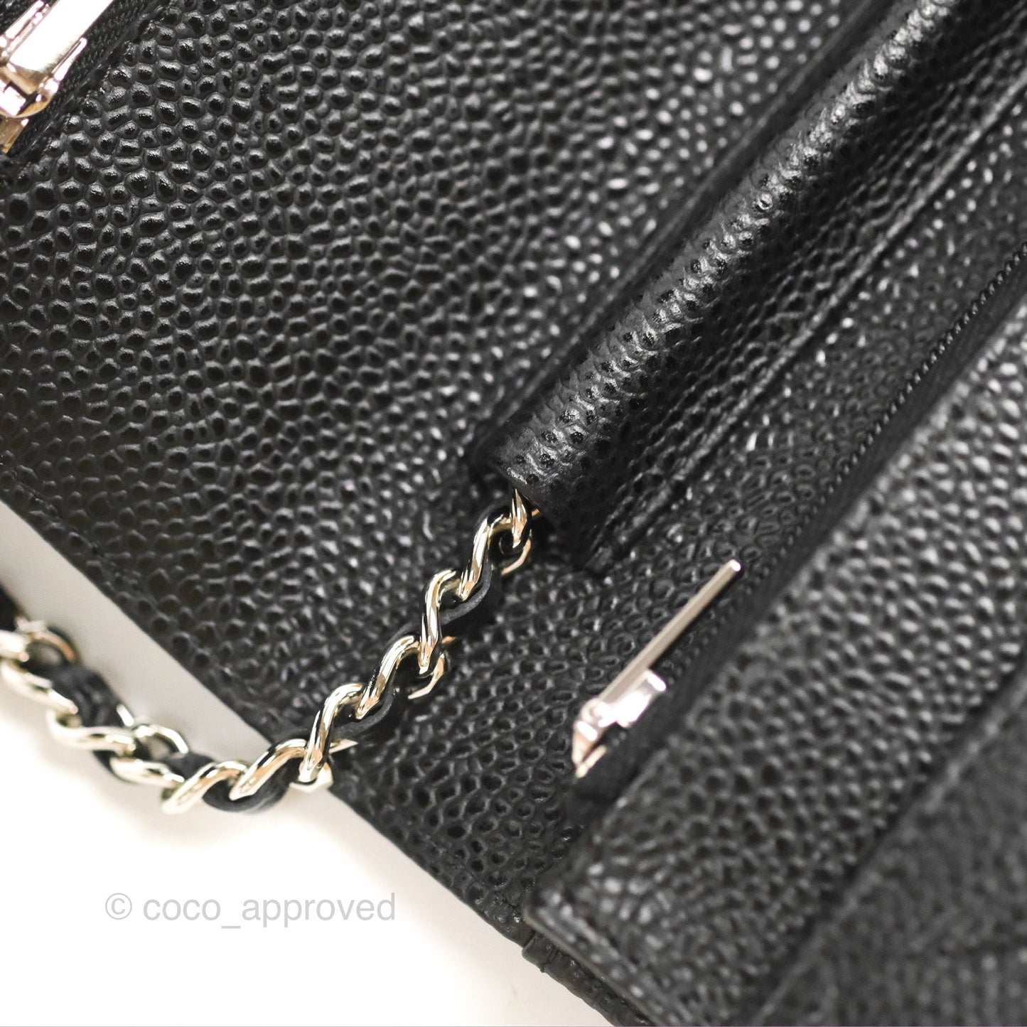 Chanel Quilted WOC Black Caviar Silver Hardware