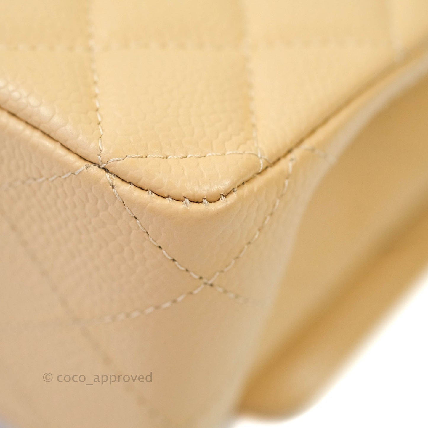 Chanel Classic M/L Medium Double Flap Beige Caviar Gold Hardware
