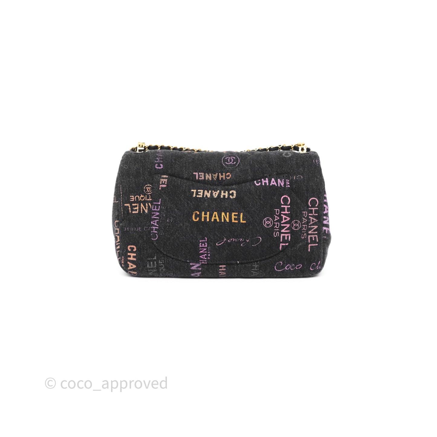 Chanel Large Denim Mood Flap Quilted Black Multicolor