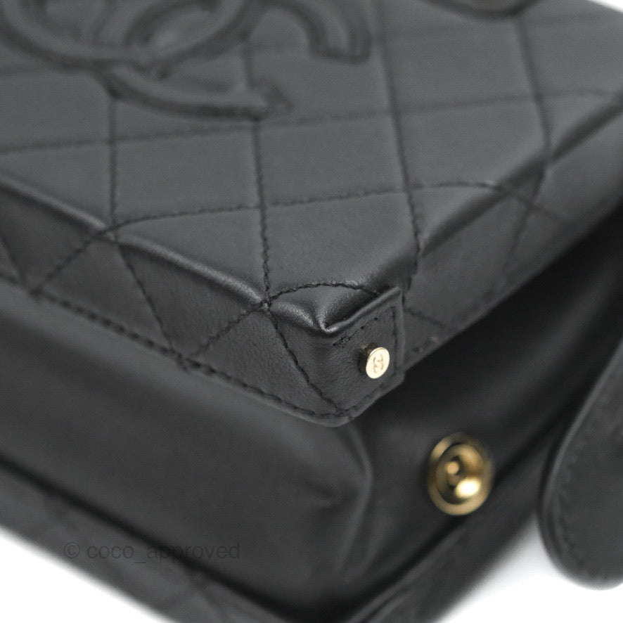 Chanel Quilted Vanity Case with Chain Black Calfskin Gold Hardware 22B