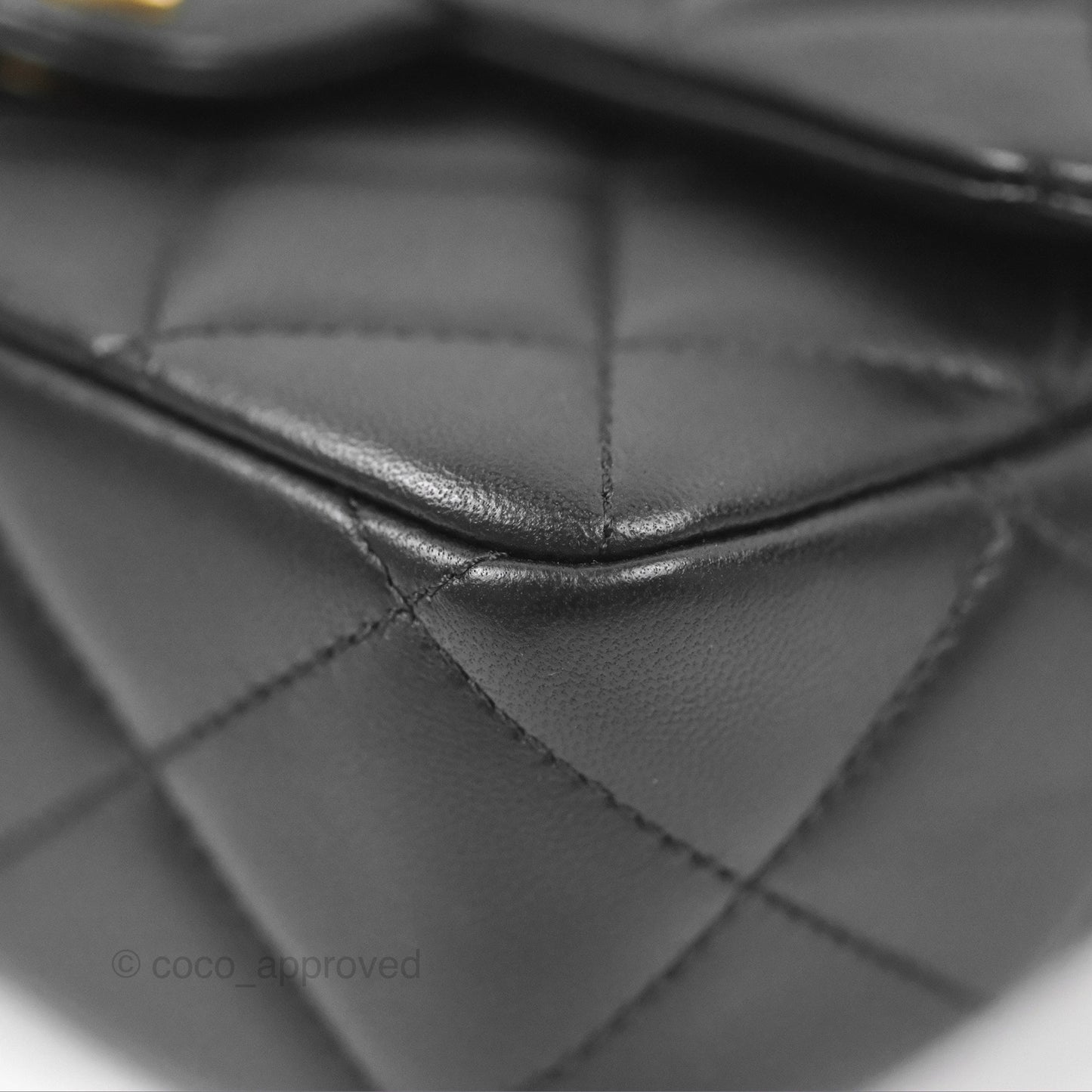 Chanel Quilted My Perfect Mini With Pearl Black Lambskin Gold Hardware