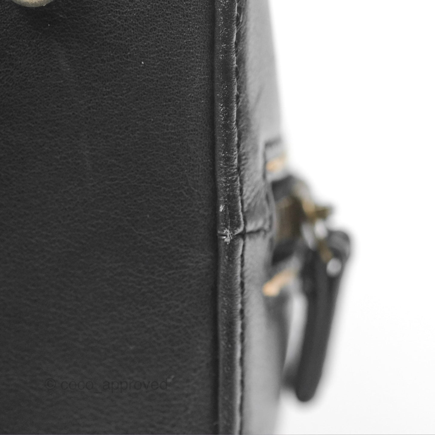 Chanel Vintage Wild Stitch Tote Bag Lambskin Black