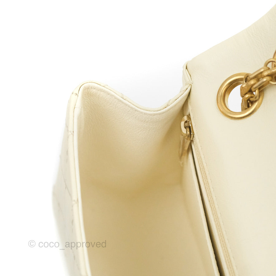 Chanel Mini Reissue 224 White Ivory Aged Calfskin Aged Gold Hardware