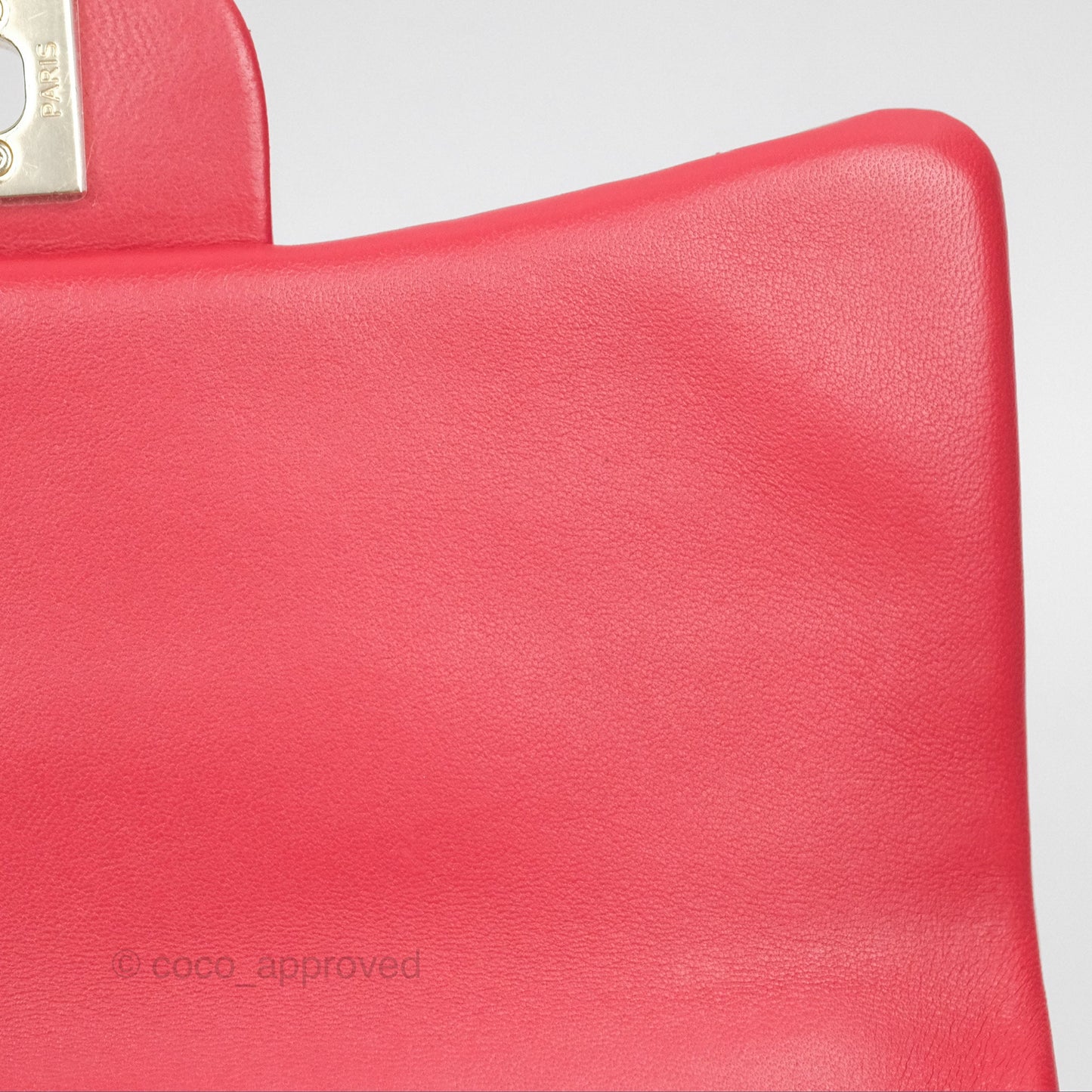 Chanel Easy Carry Flap Bag With Handle Red Lambskin Gold Hardware