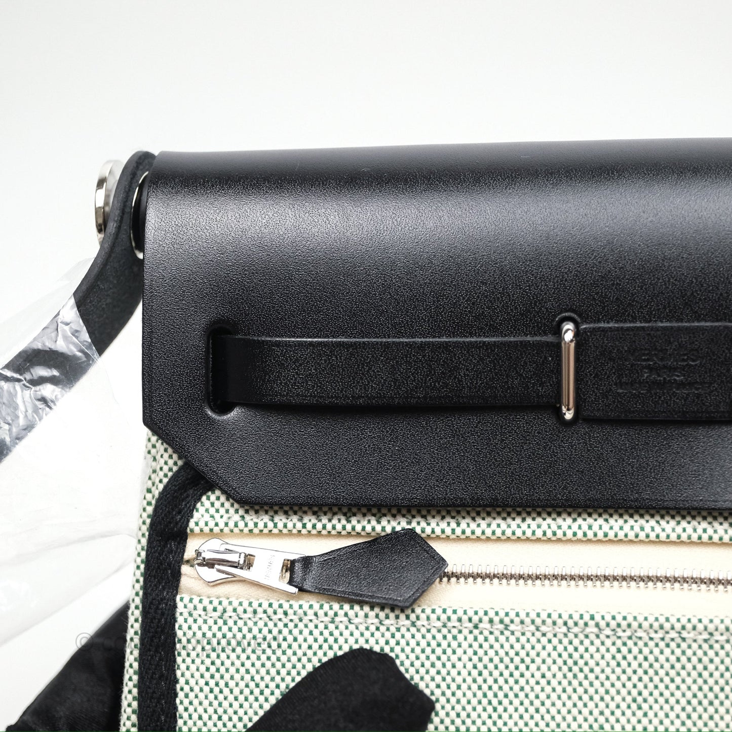 Hermès Herbag Zip 20 MinI Vert Moyen 65 Noir 89 Palladium Hardware