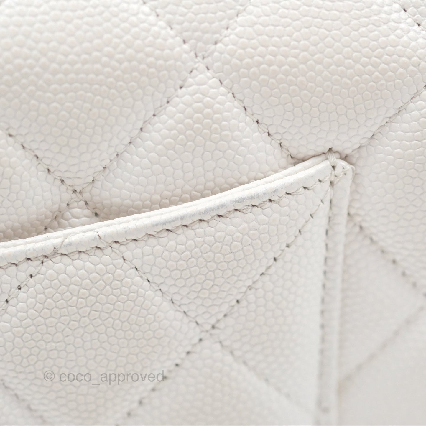 Chanel Quilted Classic Wallet on Chain WOC White Caviar Gold Hardware