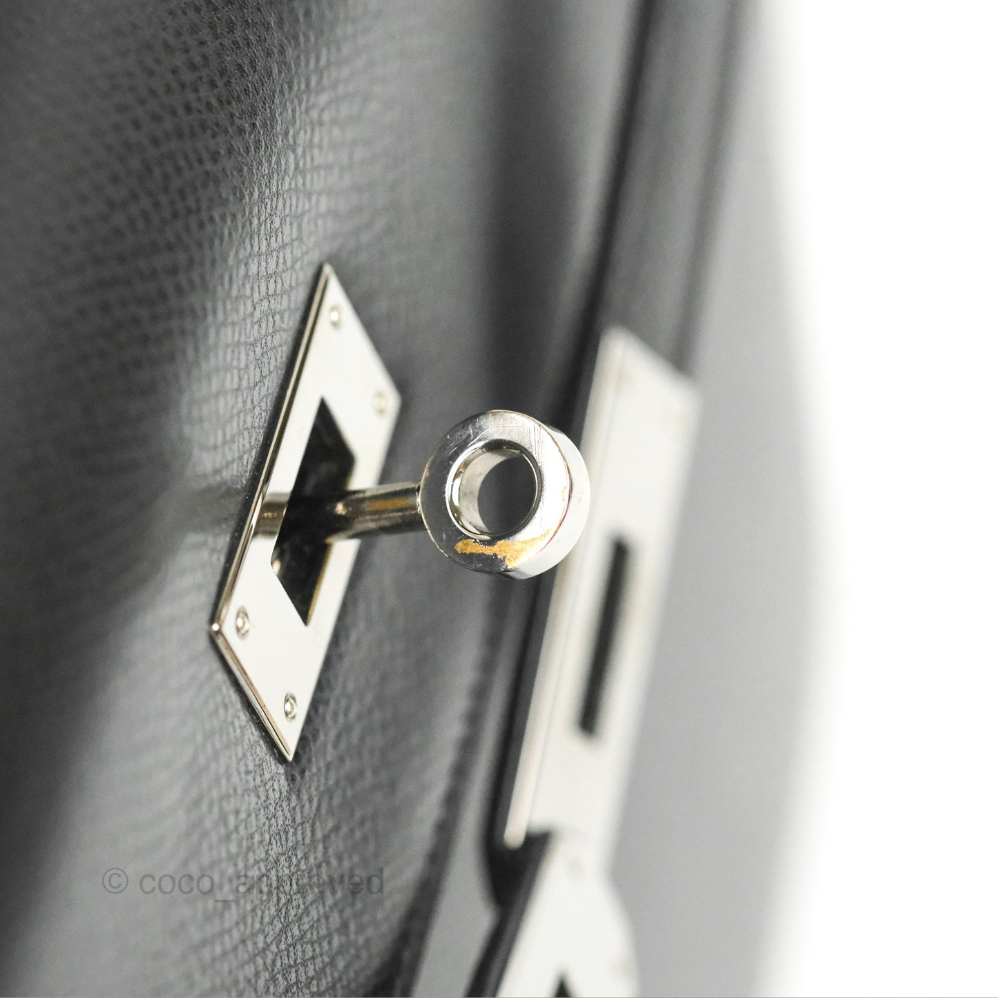 Hermès Kelly 32 Sellier Black Epsom Palladium Hardware