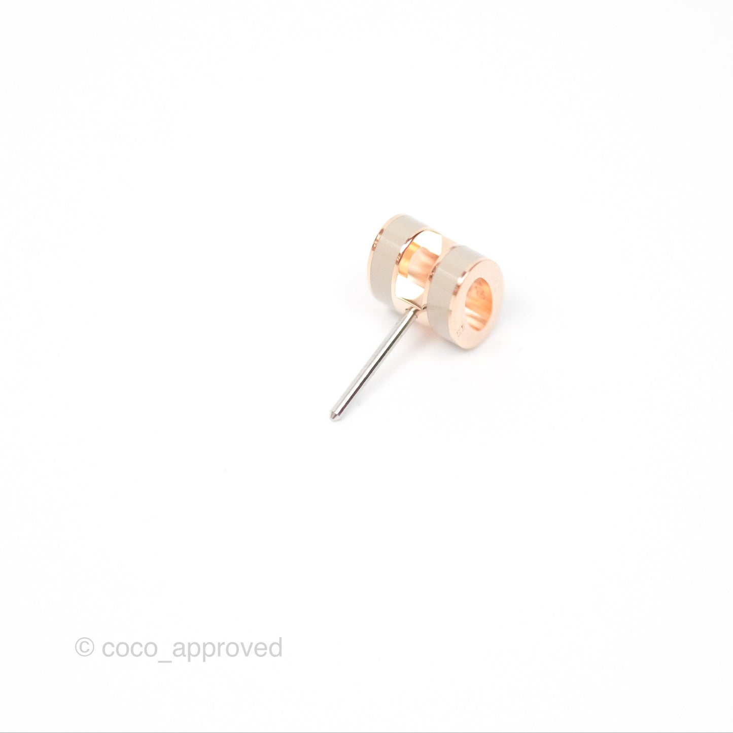 Hermès Mini Pop H Earrings Marron Glace Rose Gold
