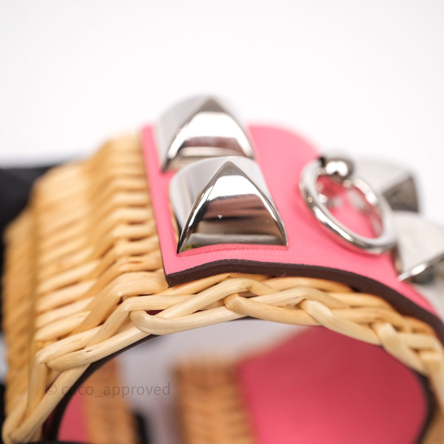 Hermès Medor Picnic Cuff Bracelet Rose Azalée Palladium Hardware