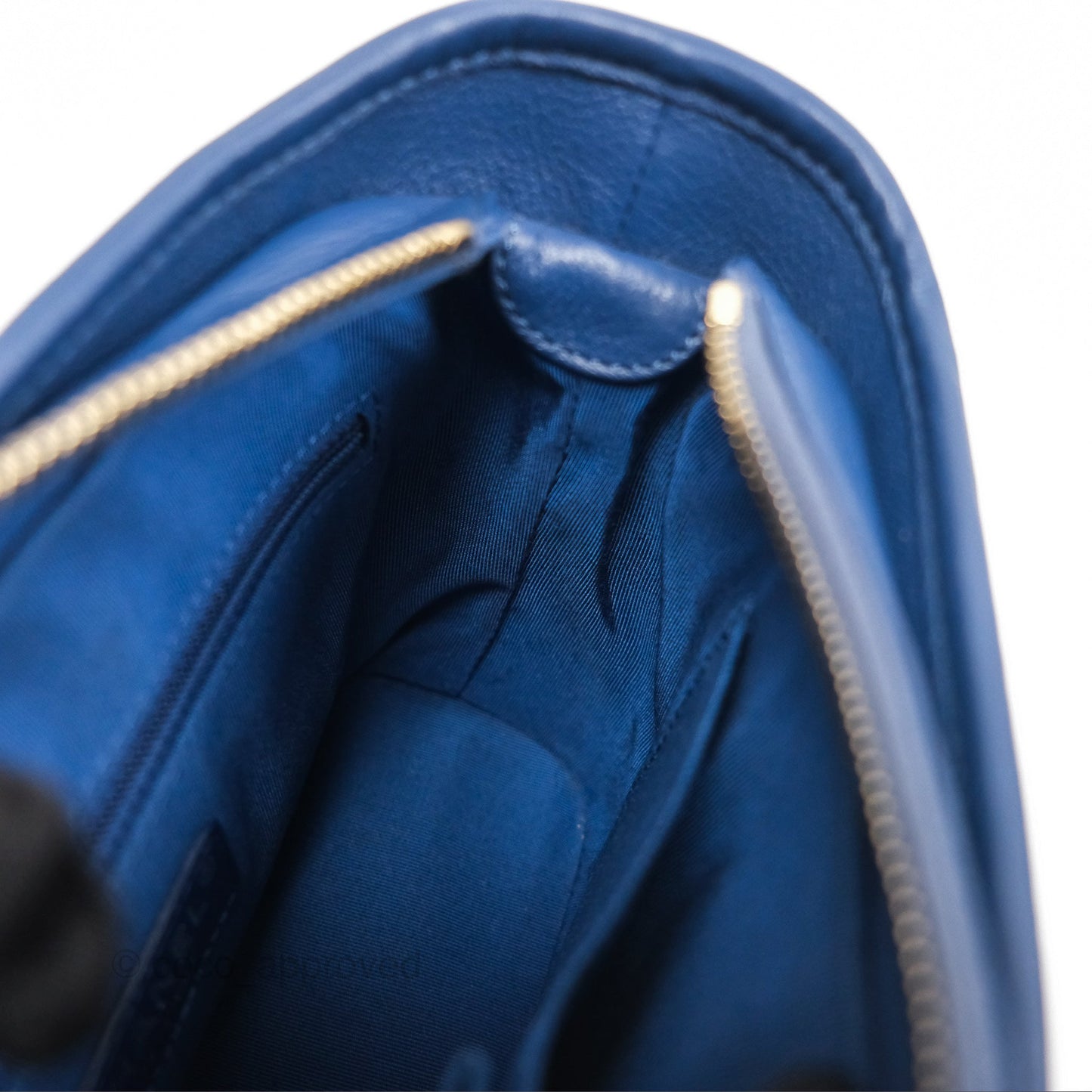 Chanel Small Gabrielle Hobo Blue Patent Goatskin Mixed Hardware