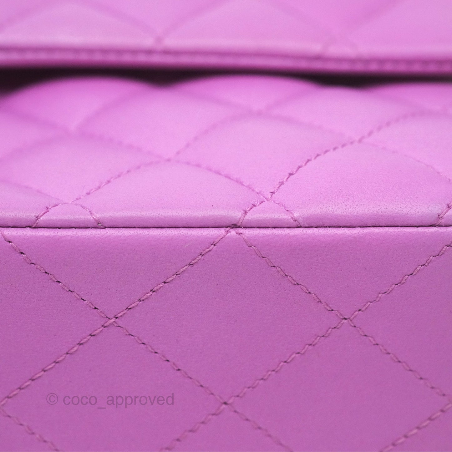 Chanel Medium Classic Flap Quilted Purple Lambskin Silver Hardware