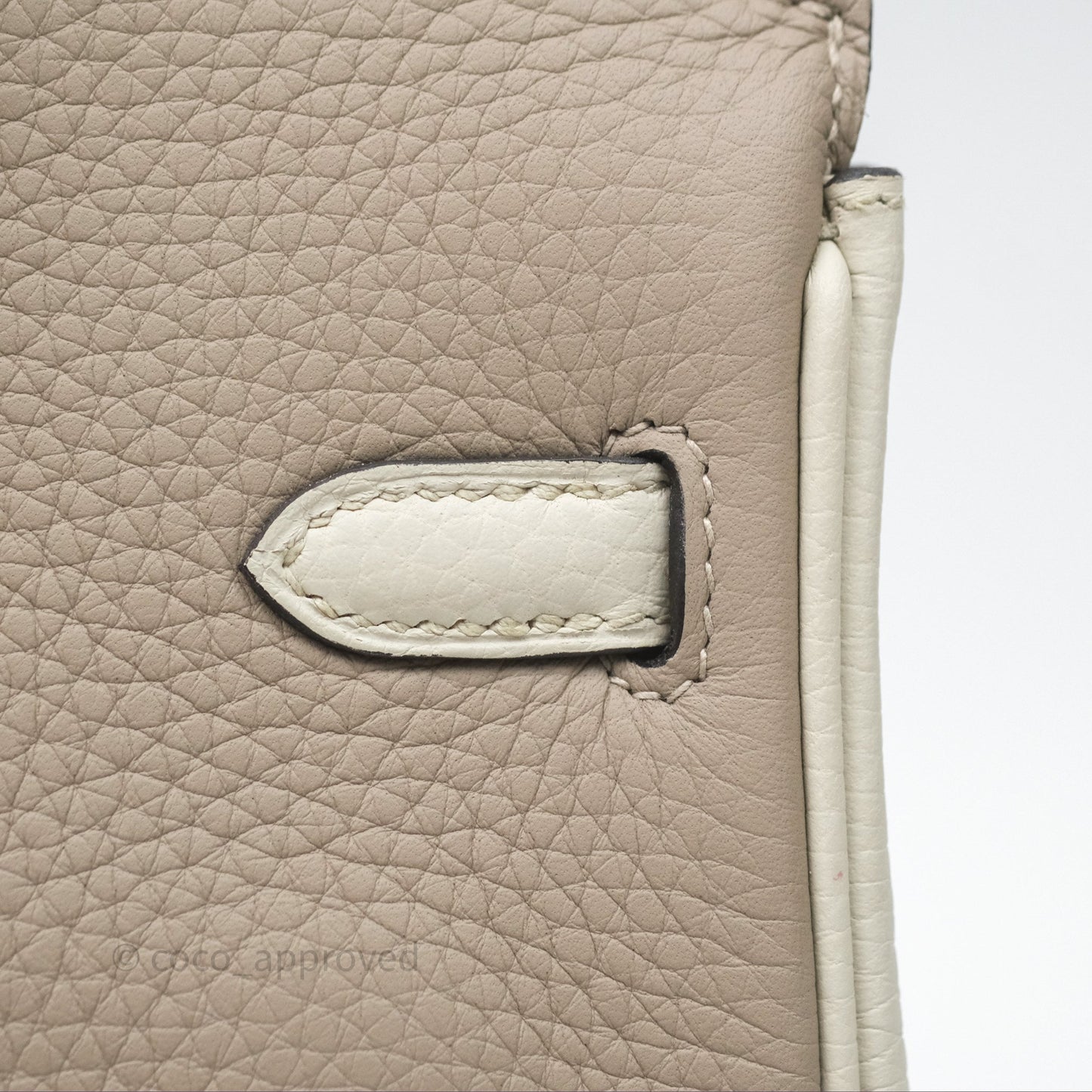 Hermès Birkin 25 Special Order Retourne Gris Tourterelle 81 / Beton 8L Clemence Brushed Palladium Hardware