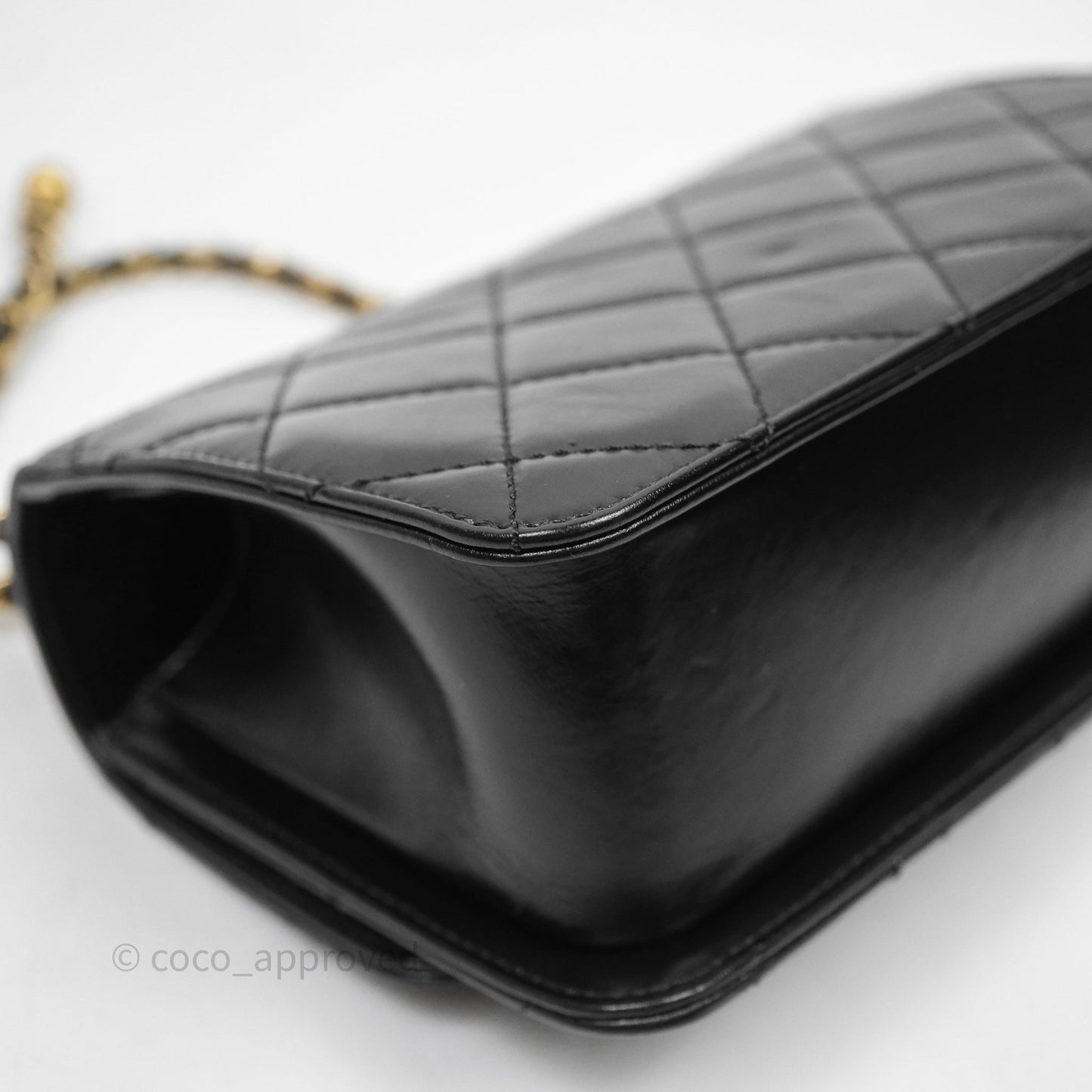 Chanel Mini Perfect Fit Adjustable Chain Black Calfskin Aged Gold Hardware