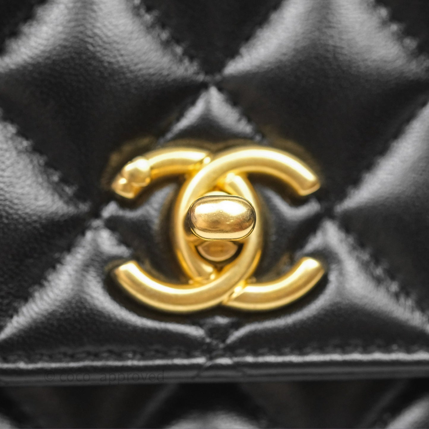 Chanel Heart Adjustable Chain WOC Black Lambskin Aged Gold Hardware 25C