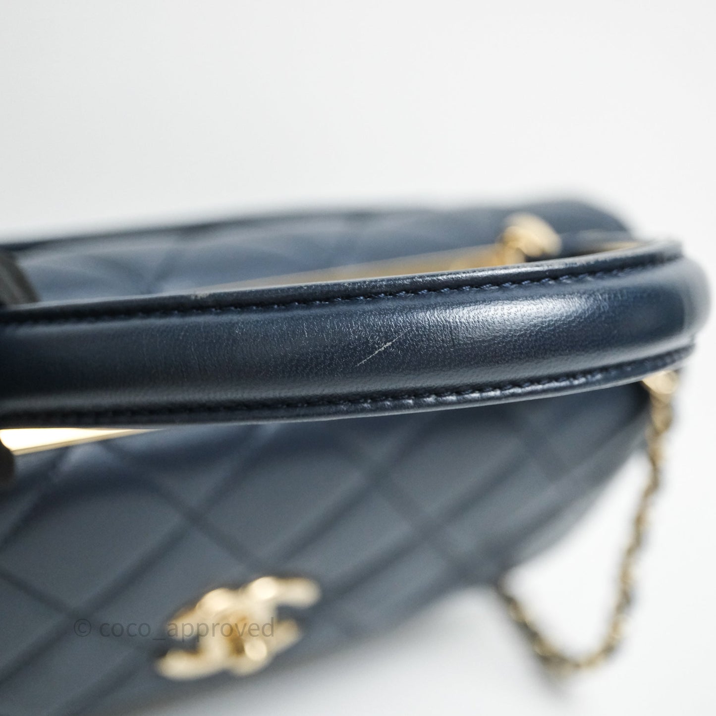 Chanel Small Trendy CC Navy Lambskin Gold Hardware