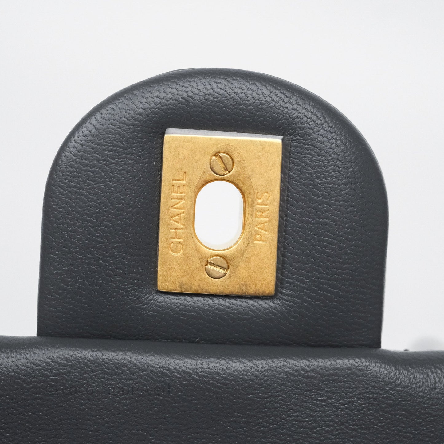 Chanel Pearl Crush Mini Rectangular Quilted Dark Grey Lambskin Aged Gold Hardware