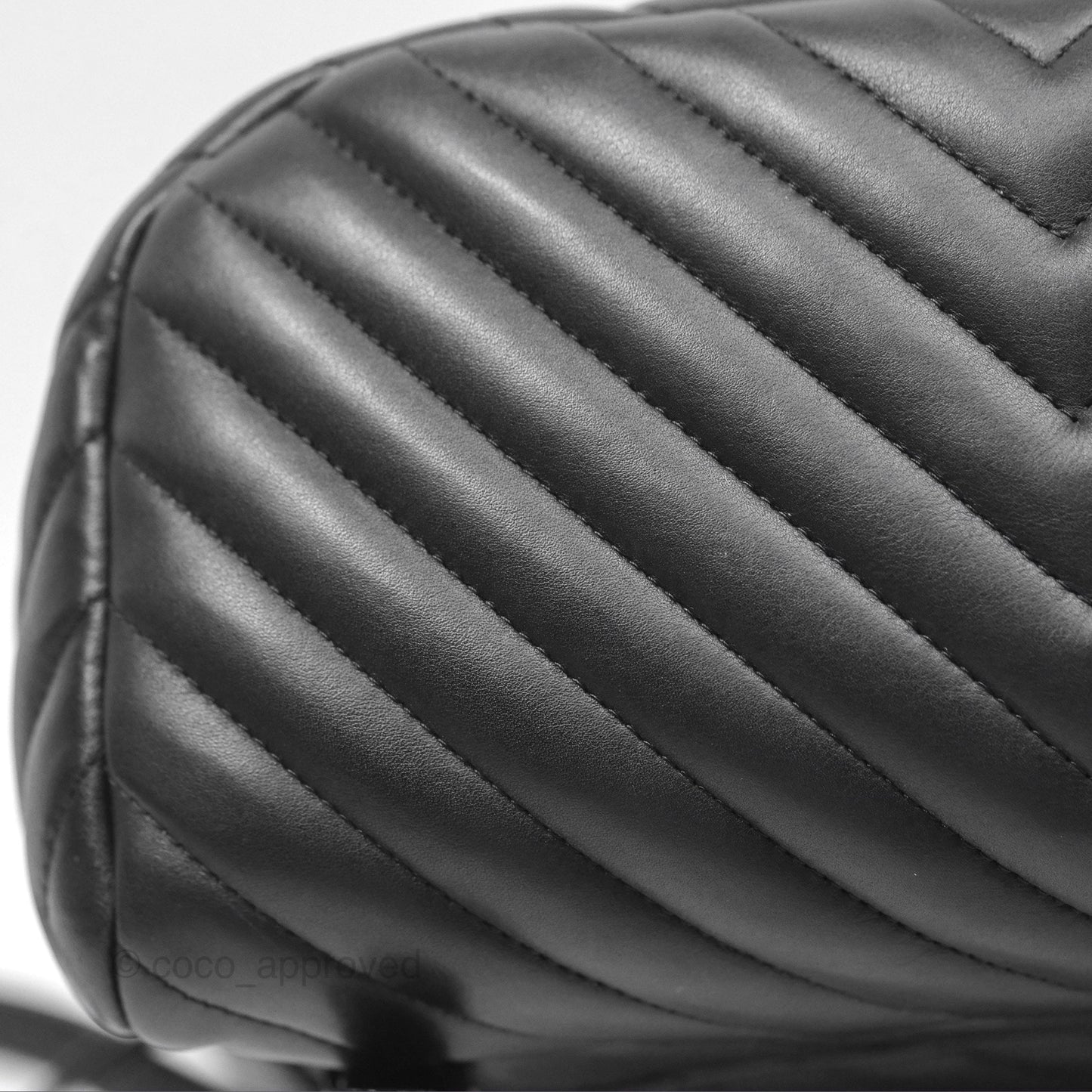 Chanel Medium Chevron Urban Spirit Backpack Black Calfskin Silver Hardware