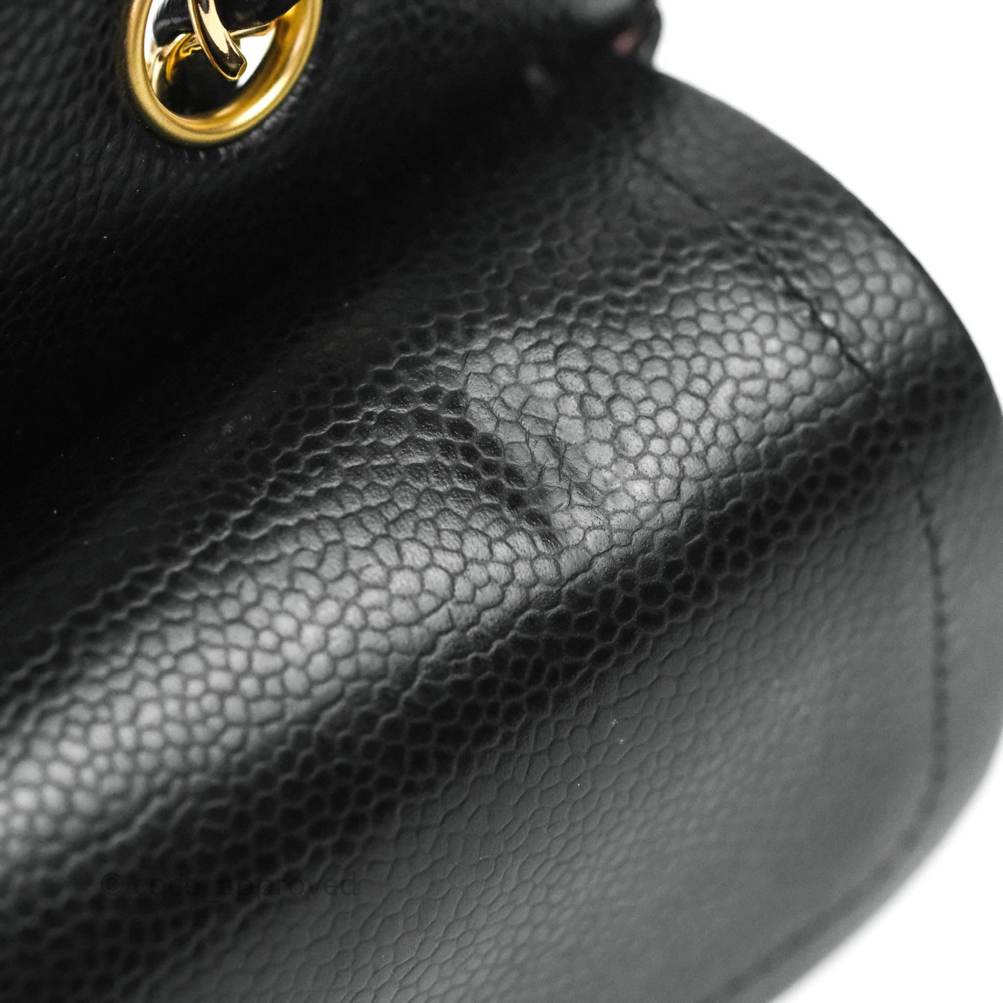 Chanel Quilted M/L Medium Double Flap Black Caviar Gold Hardware