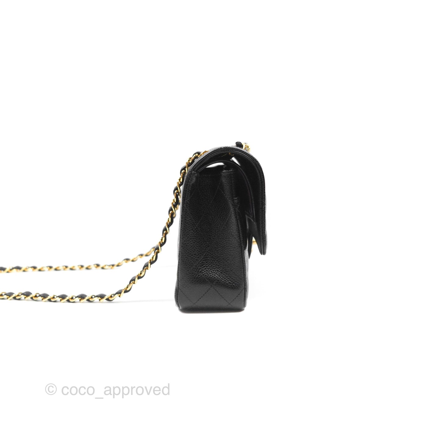 Chanel Classic M/L Medium Flap Quilted Black Caviar Gold Hardware