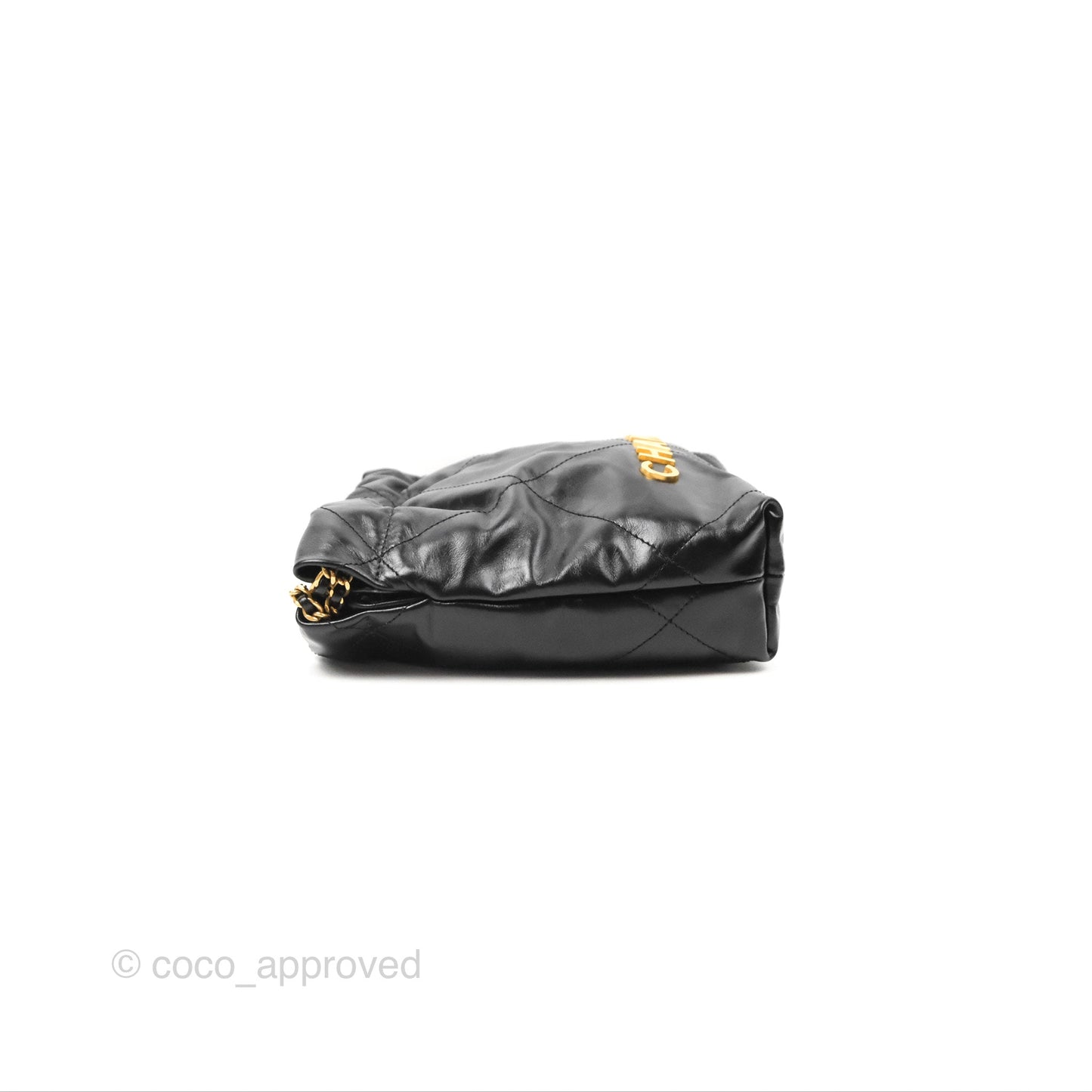 Chanel 22 Mini Bag Black Crumpled Calfskin