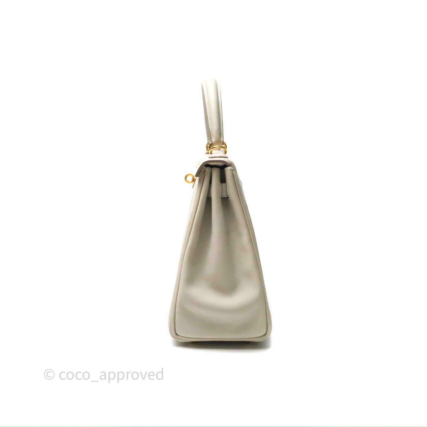 Hermès Retourne Swift Kelly 25 Gris Perle 80 Gold Hardware