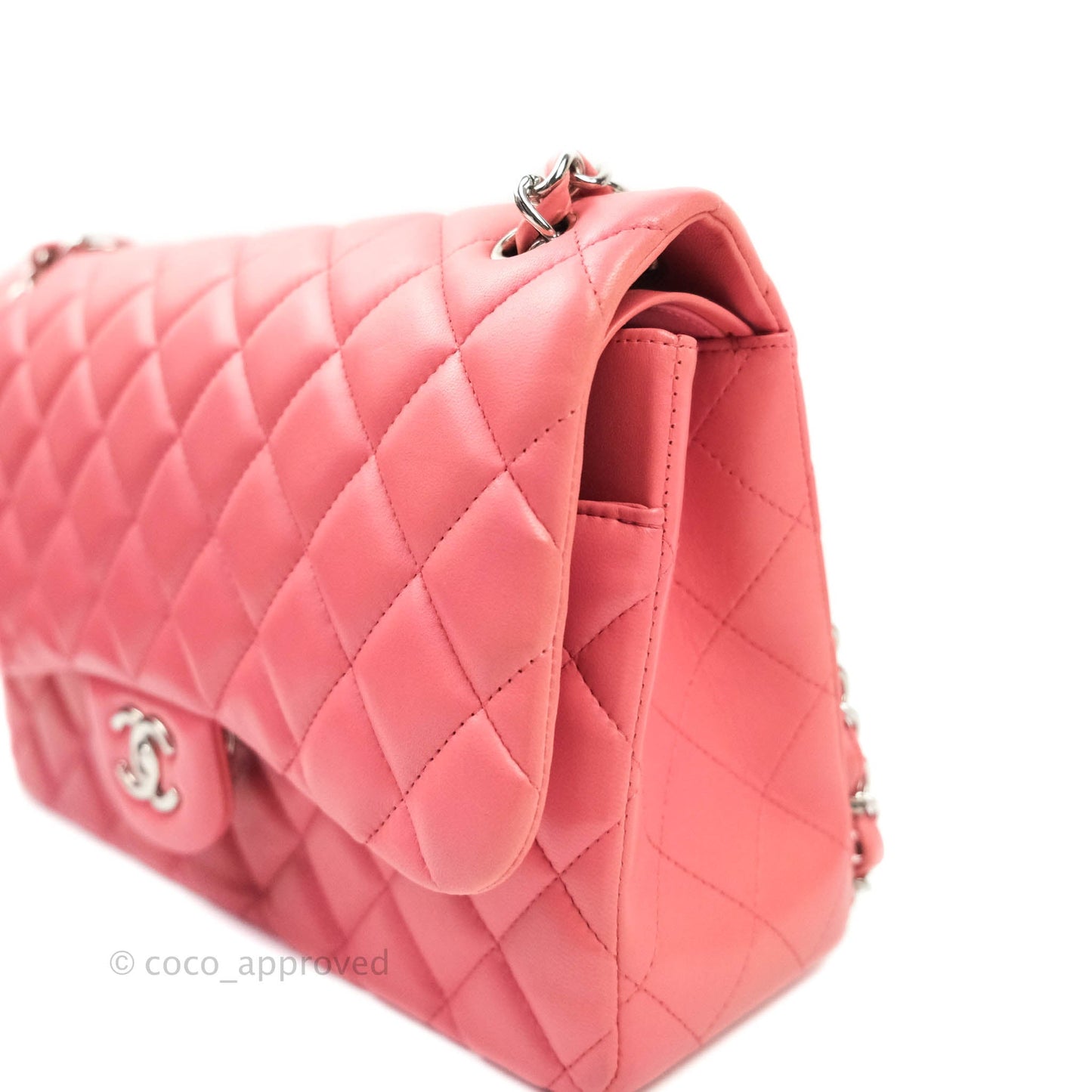 Chanel Jumbo Double Flap Pink Lambskin Silver Hardware⁣⁣