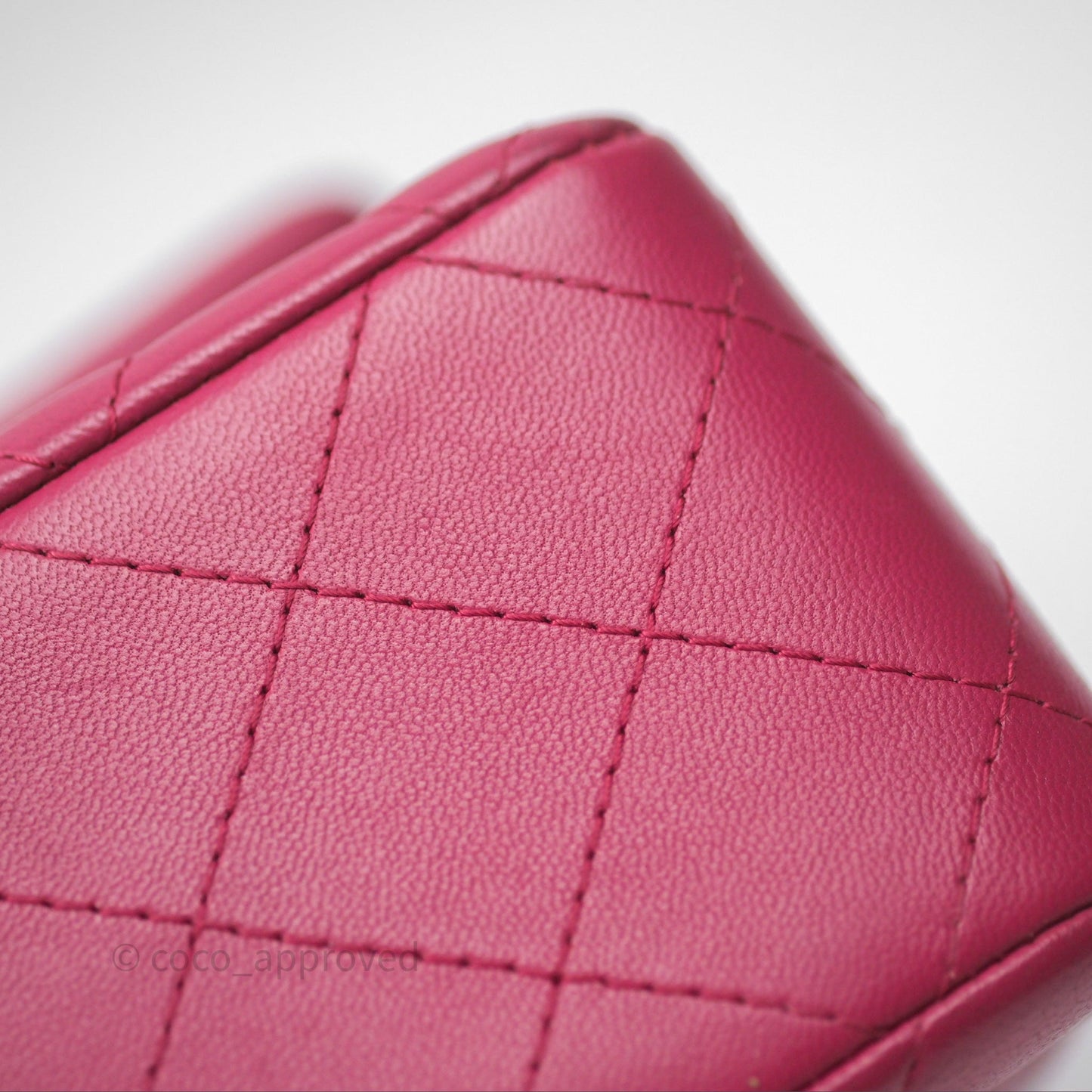 Chanel Quilted Mini Rectangular Flap Dark Pink Lambskin Silver Hardware
