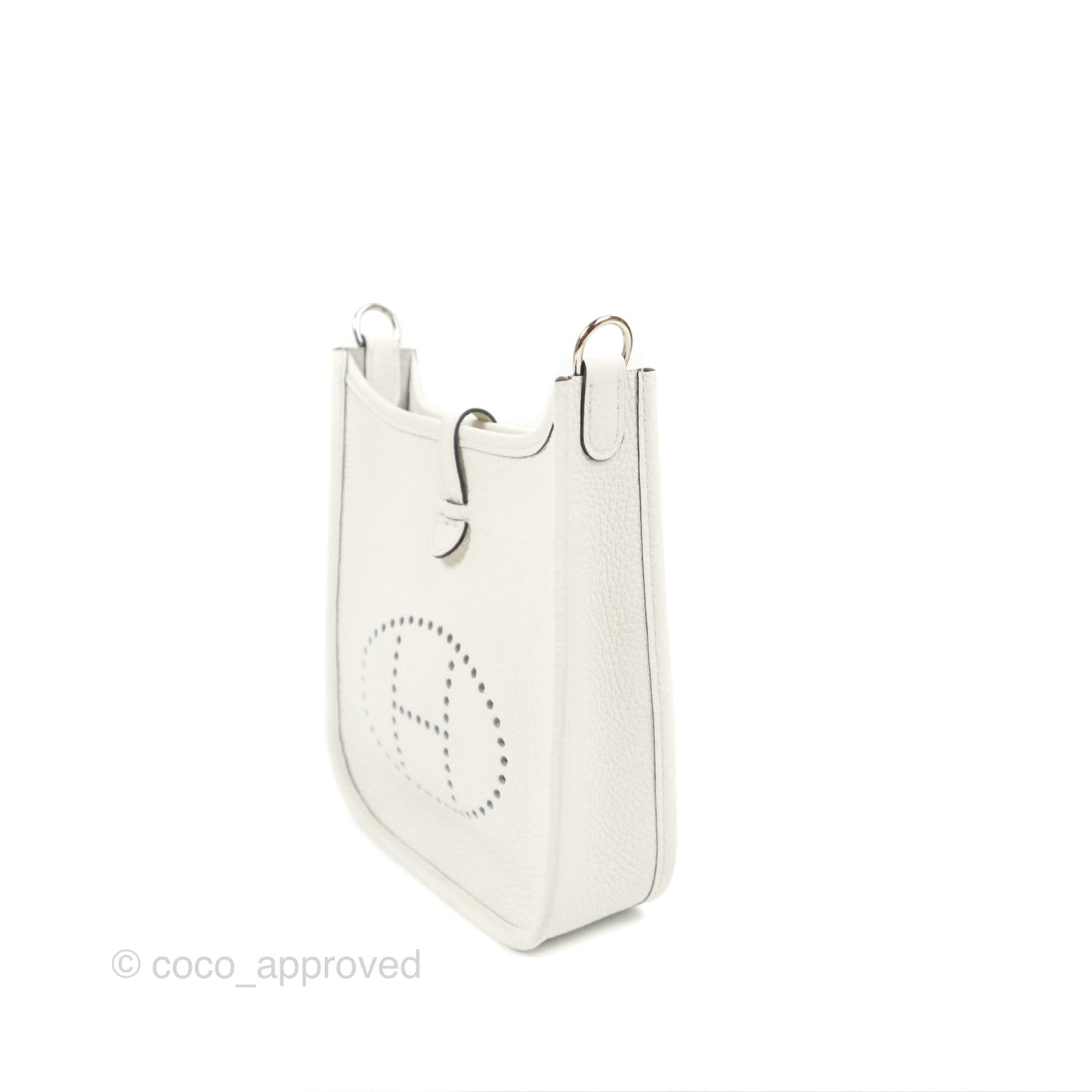 Hermès Mini Evelyne 16 New White Clemence Palladium Hardware