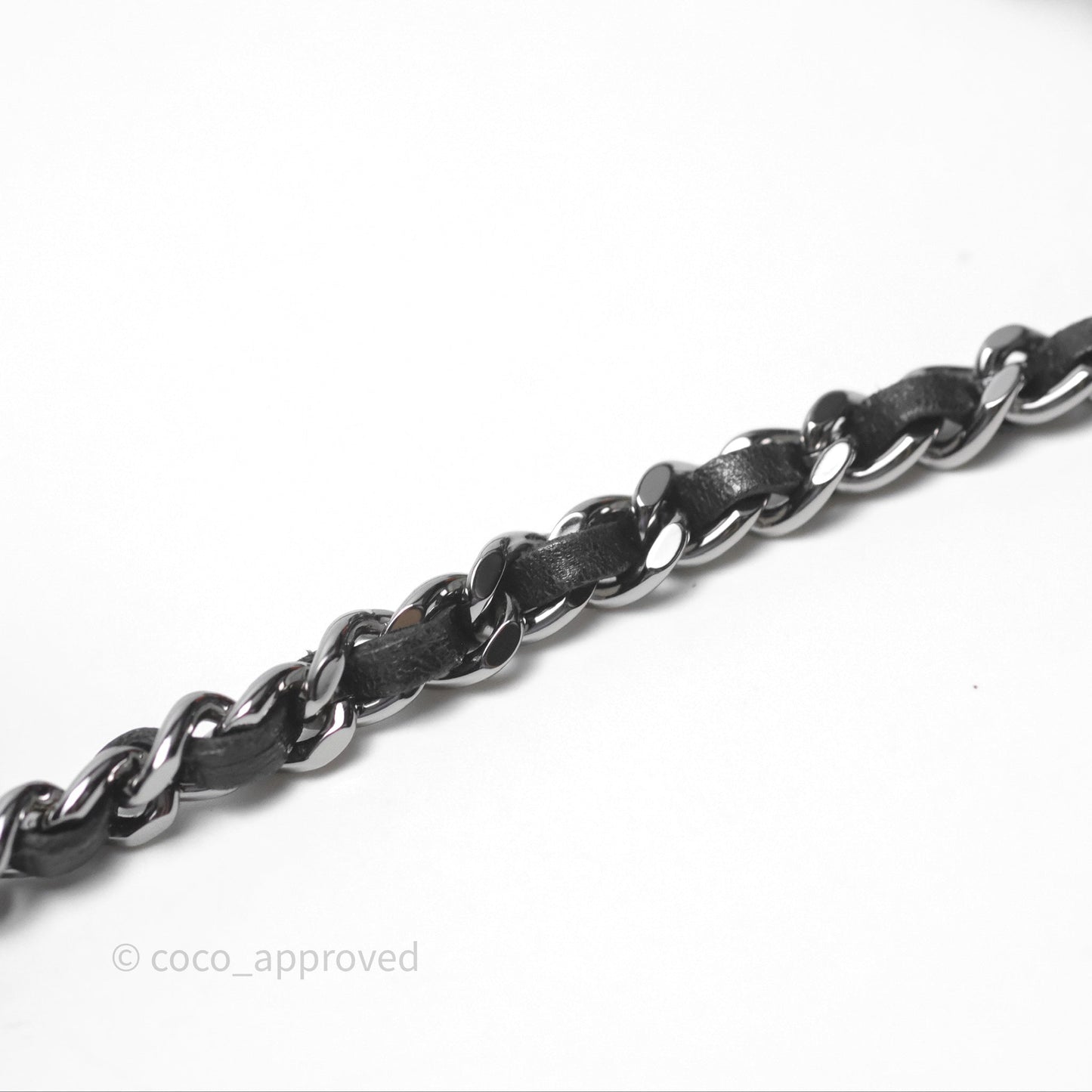 Chanel Mini Crystal Top Handle Wallet On Chain WOC Black Calfskin Gun Metal Hardware 23K