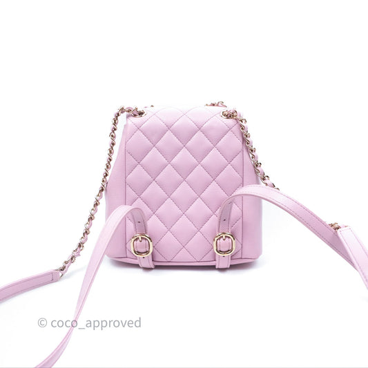 Chanel Mini Duma Backpack Pink Lilac Caviar Gold Hardware