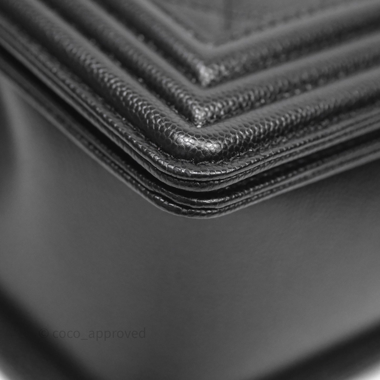 Chanel Medium Boy Quilted Black Caviar Aged Gold Hardware