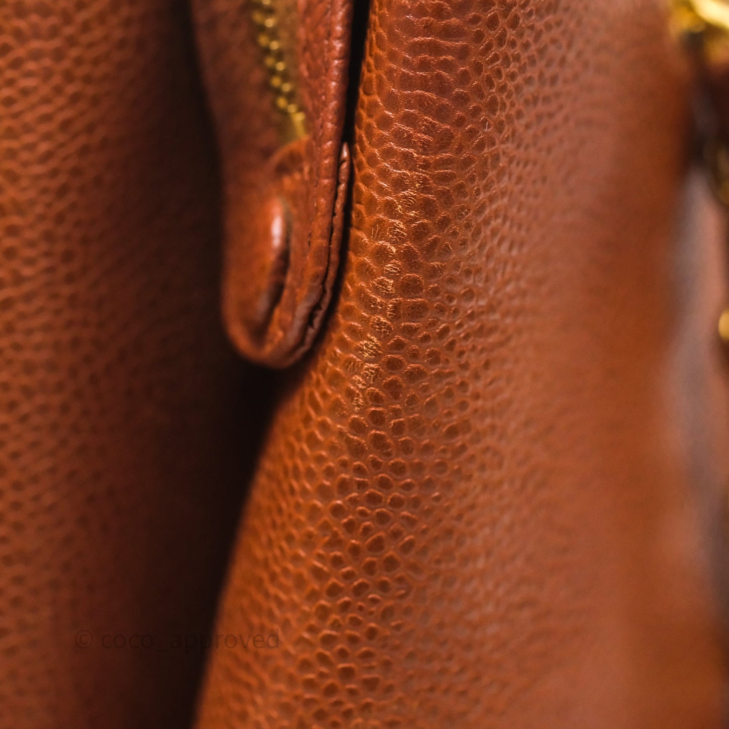Chanel Vintage Tote Caramel Caviar 24K Gold Hardware