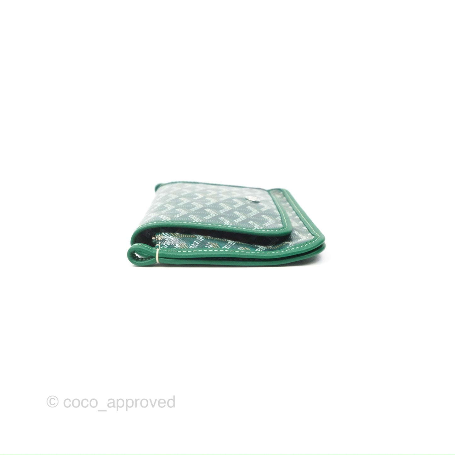 Goyard Plumet Pocket Wallet Green Goyardine Canvas