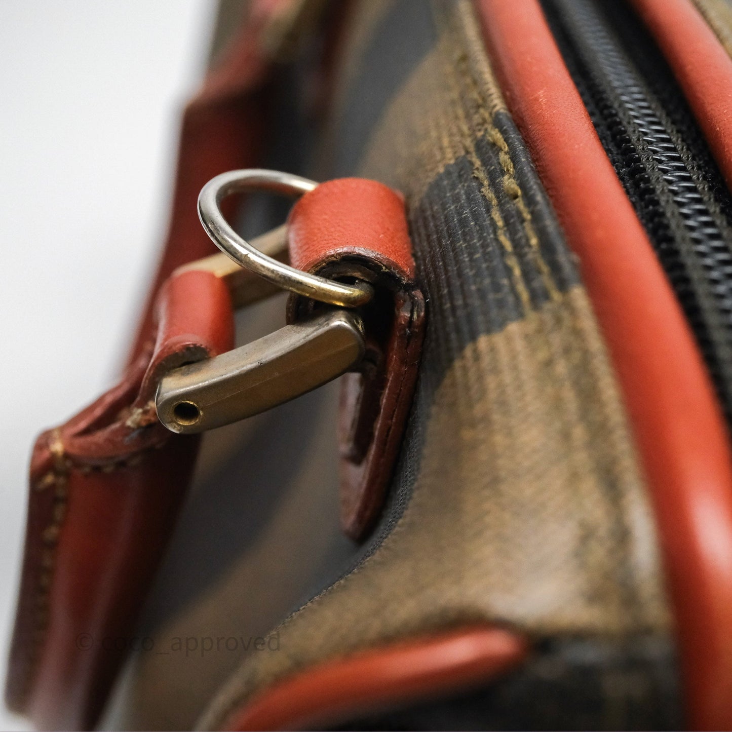 Fendi Mini Vintage Striped Boston Bag