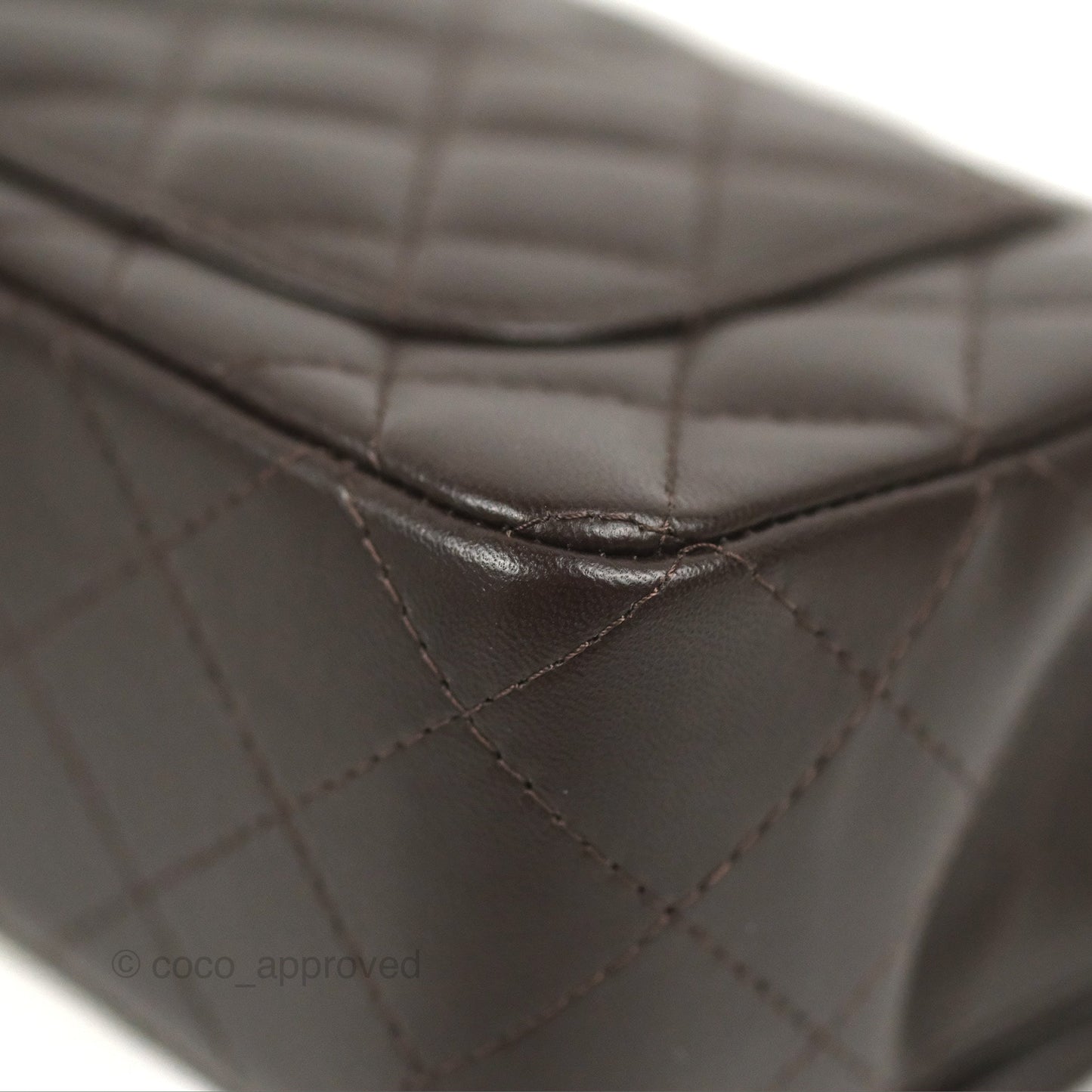 Chanel Quilted Mini Rectangular Chocolate Brown Lambskin Gold Hardware