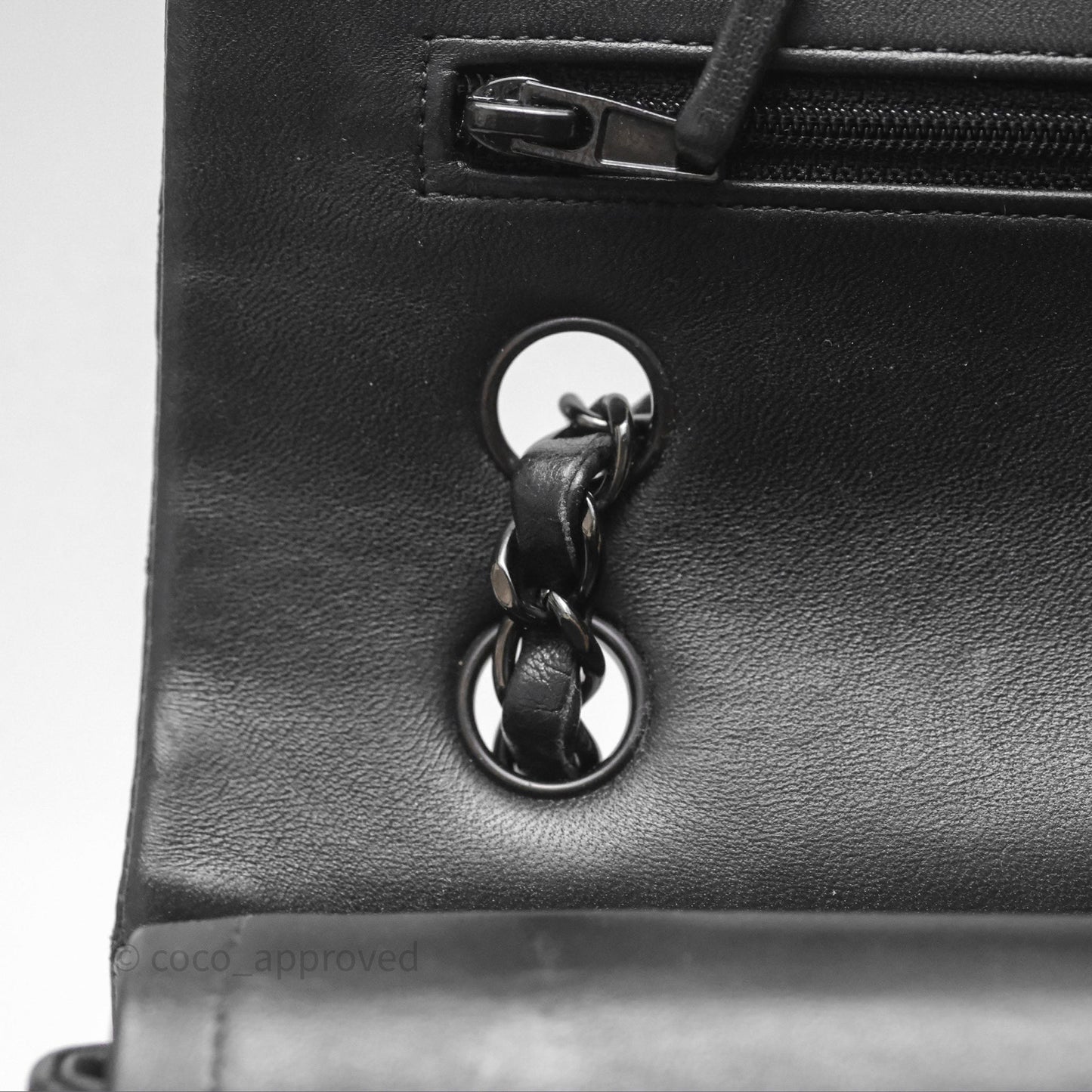 Chanel Classic Quilted M/L Medium Double Flap So Black Lambskin