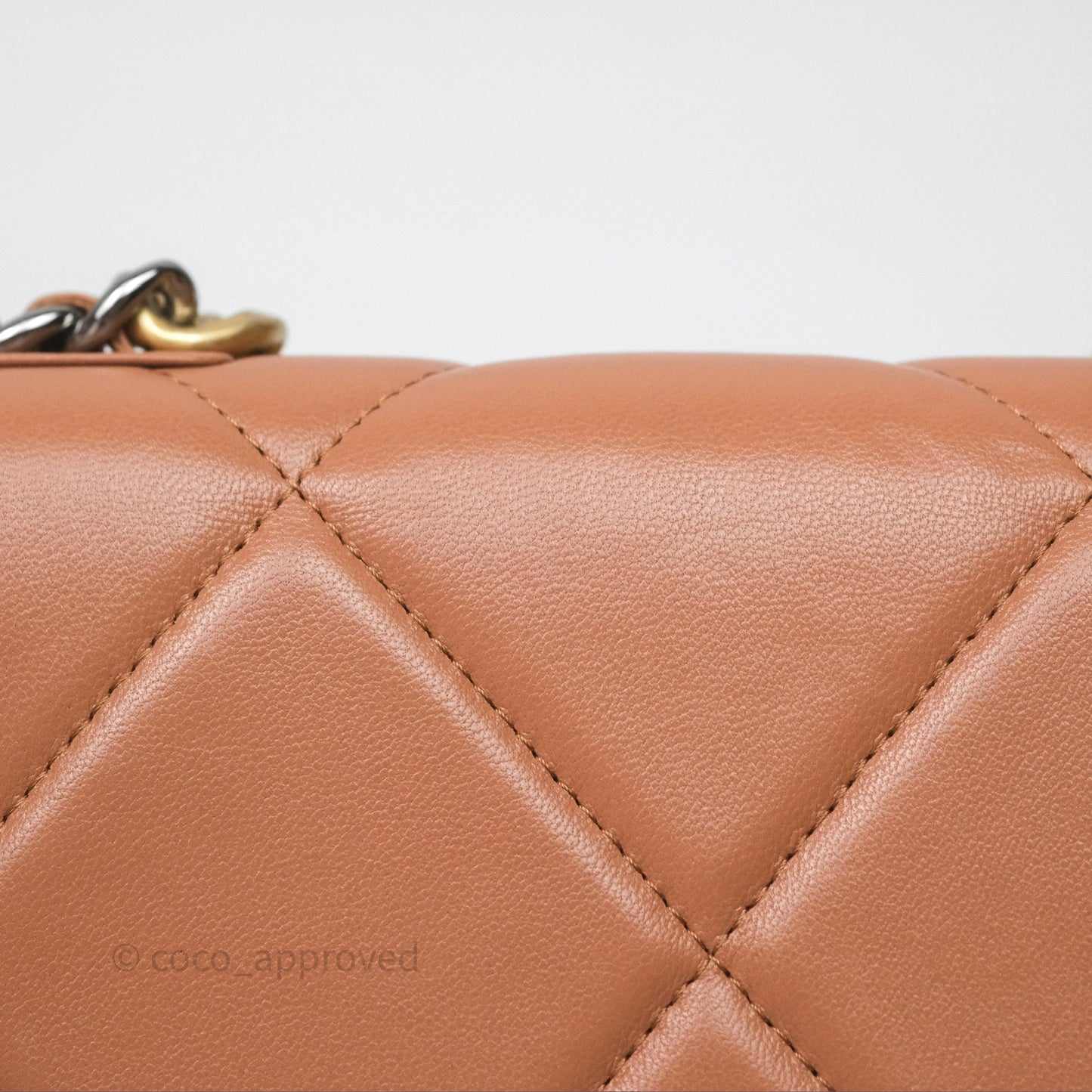 Chanel 19 Wallet on Chain WOC Dark Beige Caramel Lambskin Mixed Hardware