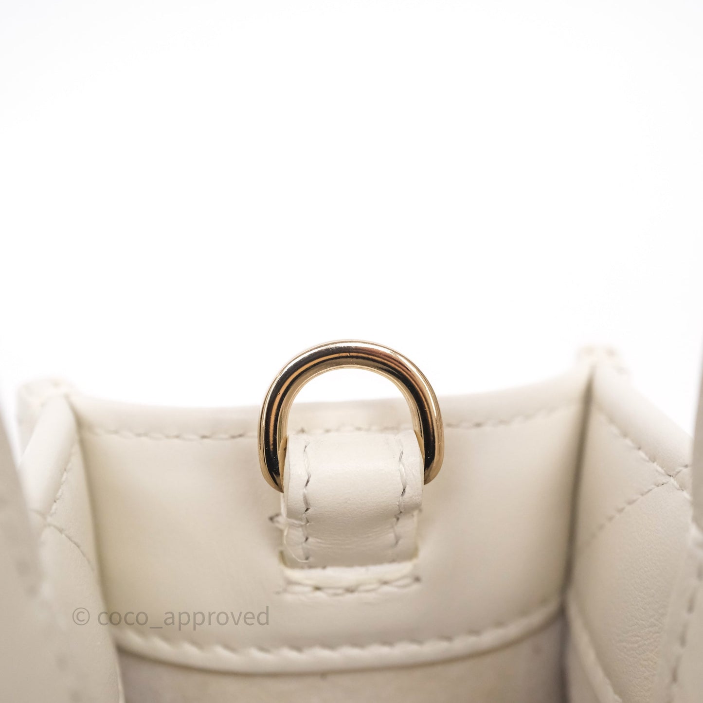 Christian Dior Mini Dior Book Tote Latte Macrocannage Calfskin Gold Hardware