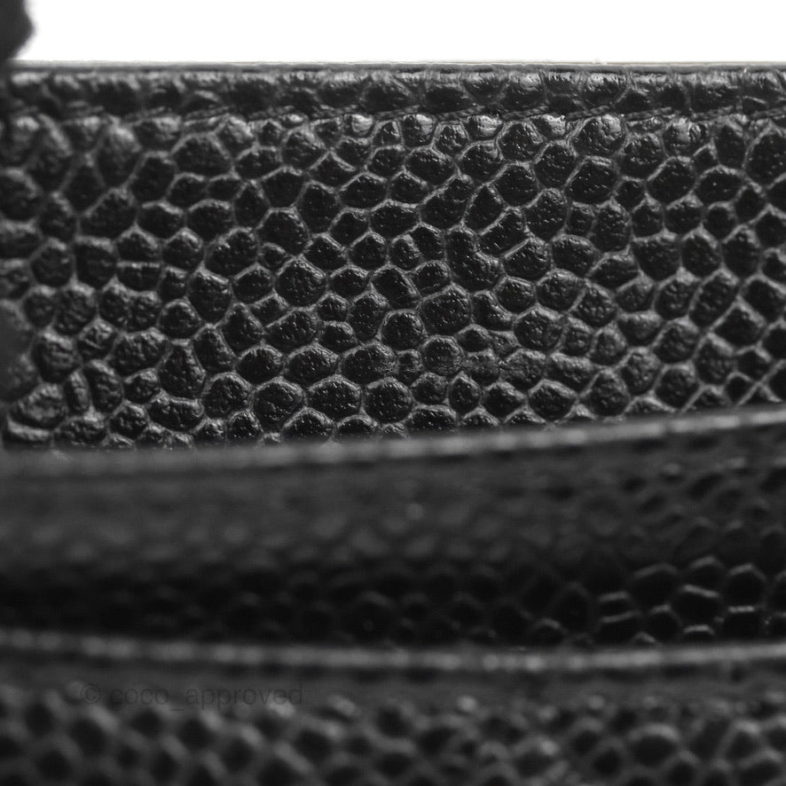 Chanel Classic Flat Card Holder Black Caviar Gold Hardware