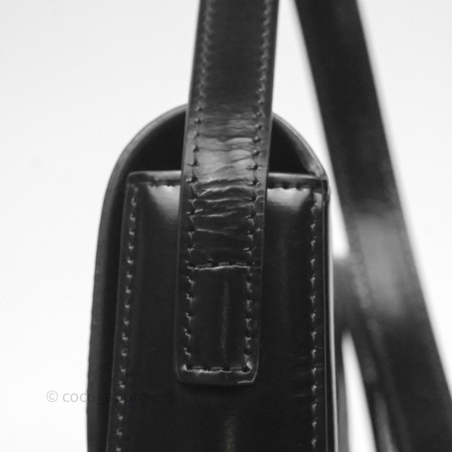 Celine Triomphe Shoulder Bag Black Shiny Calfskin
