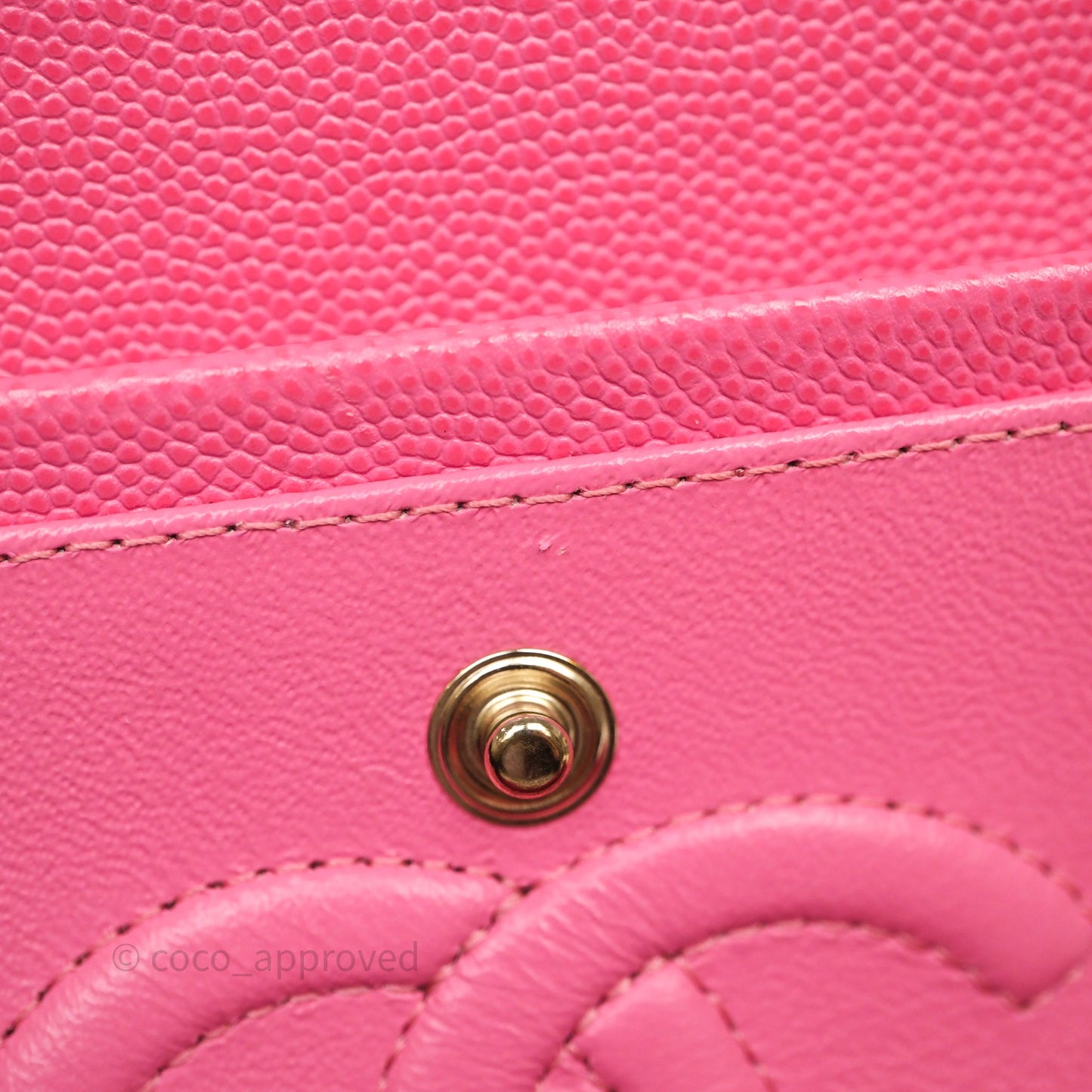 Chanel Small Classic Flap Quilted Hot Pink Caviar Gold Hardware