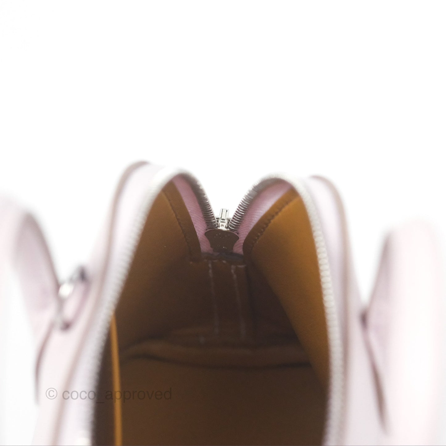Hermès Bolide Mini 1923 Verso Evercolor Mauve Pale 09/ Caramel 28 Palladium Hardware