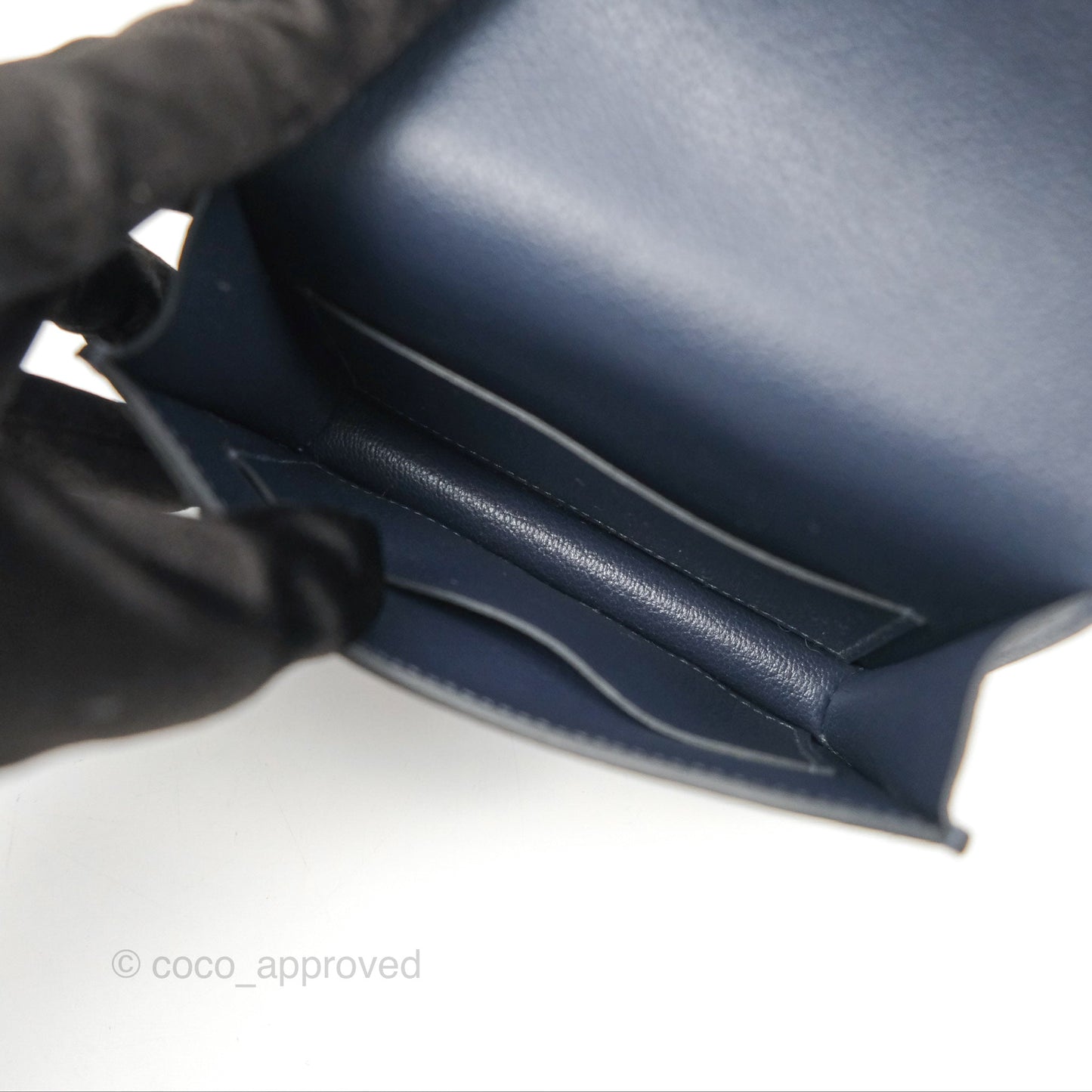 Hermès Constance Slim Wallet Bleu Nuit 2Z Evercolor Palladium Hardware