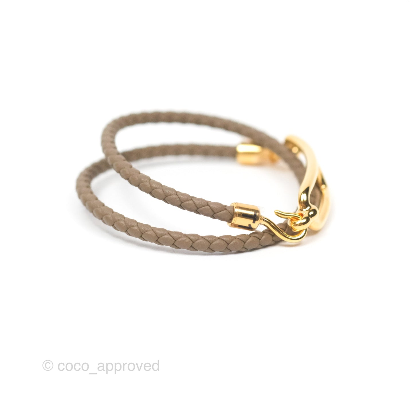 Hermès Roulis Double Tour Bracelet Etoupe Gold Hardware