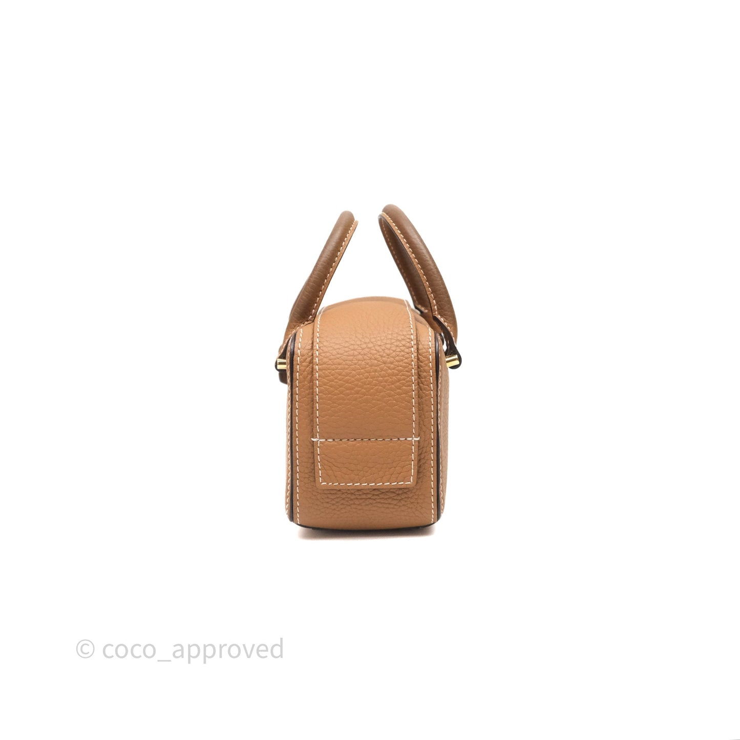 Delvaux Cool Box Nano Taurillon Soft Grained Calfskin Vegetal Ivory Gold Hardware