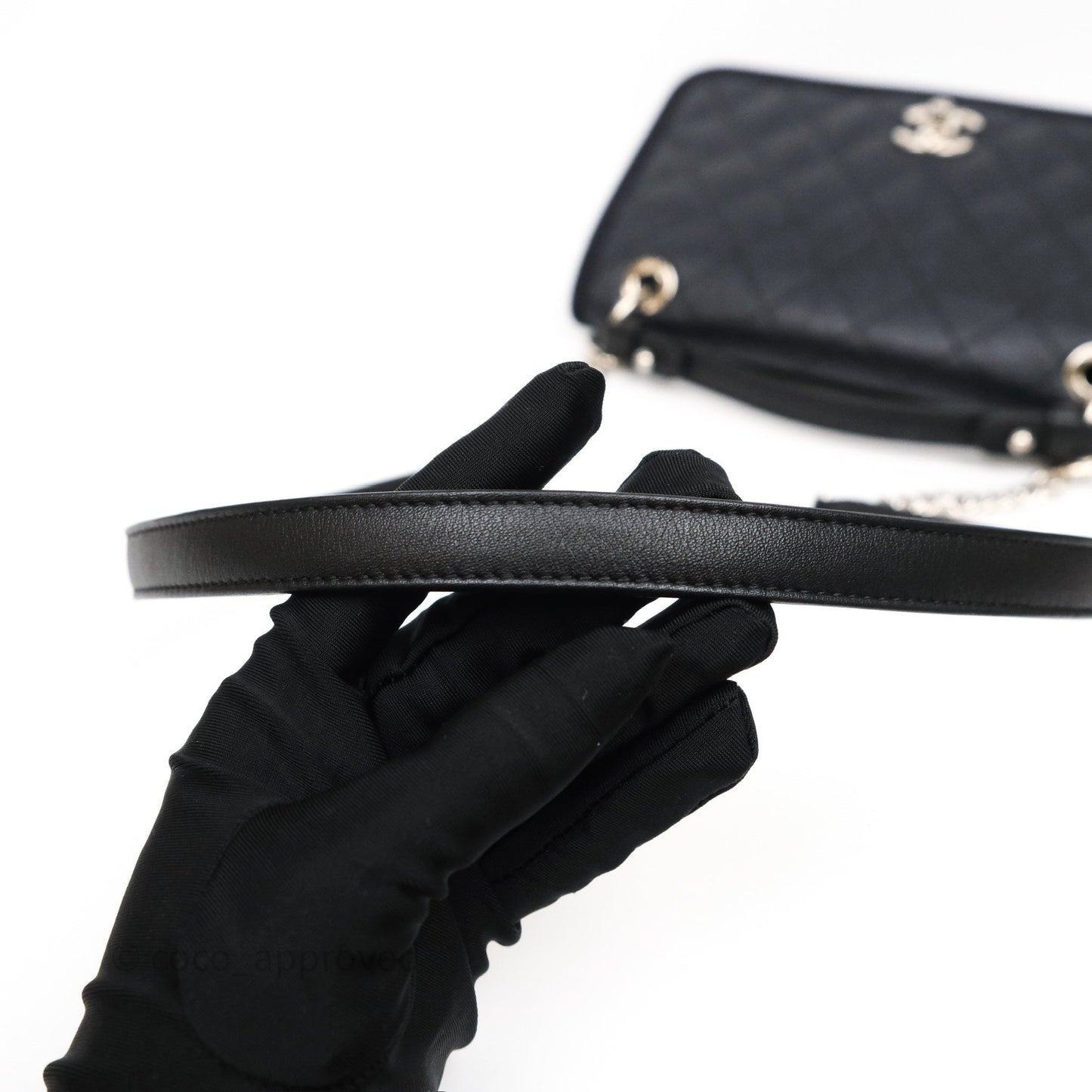 Chanel Top Handle Flap Bag Dark Navy Caviar Silver Hardware