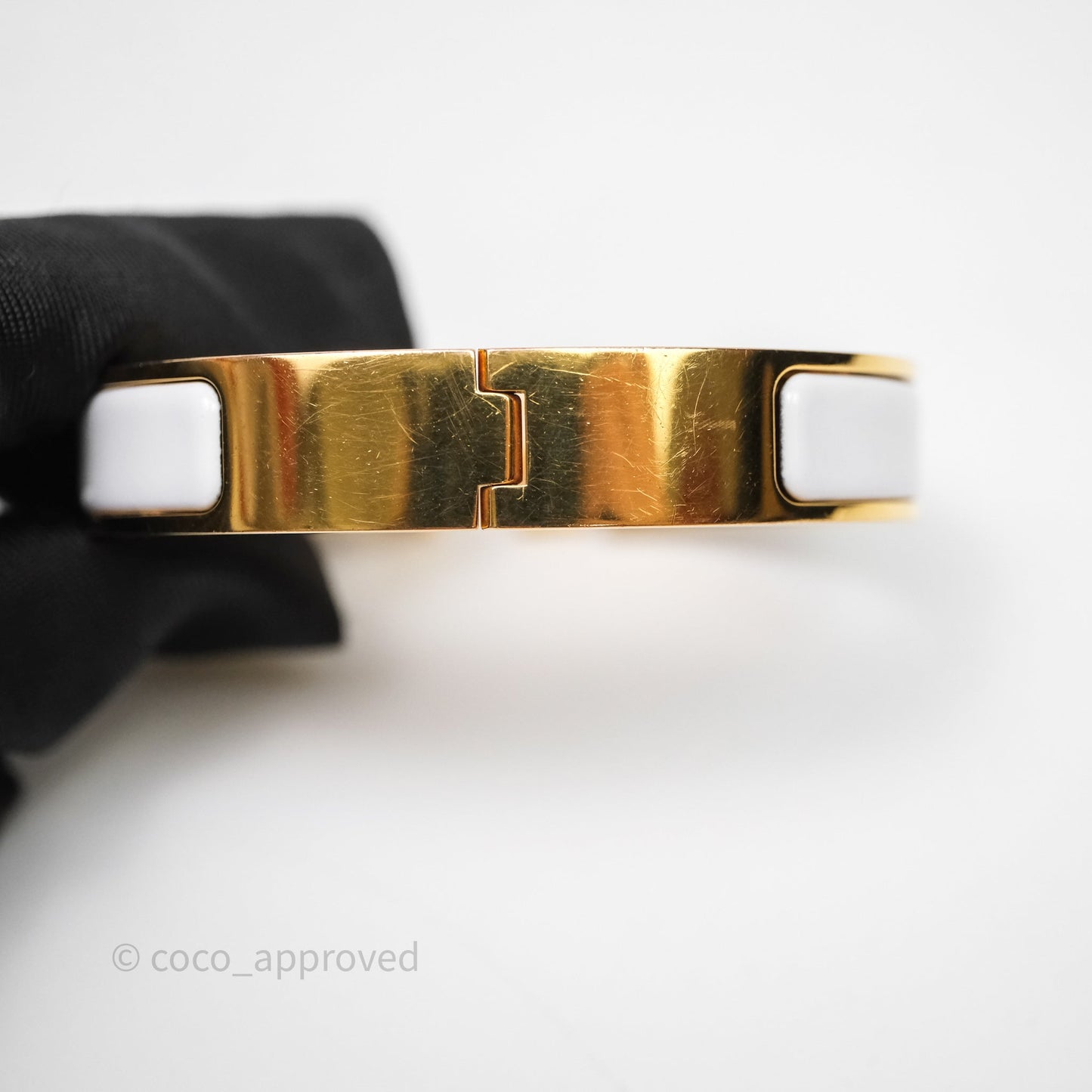 Hermès Clic H Bracelet White Gold Hardware PM